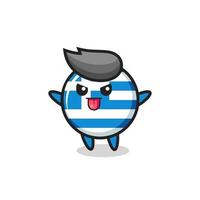 naughty greece flag character in mocking pose vector