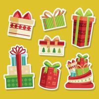 Christmas Gift Sticker Collection vector