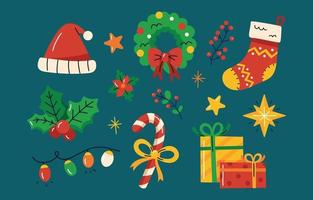 Christmas Item Cartoon Collection vector