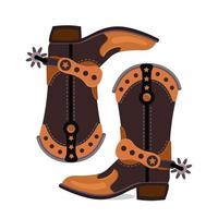 Cowboy boots. Flat icon. Design element for posters, flyers vector