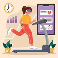 Virtual Running at Home vector