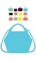 a collection bundle of women's bag silhouettes vector