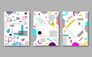 Set Memphis Background Template vector