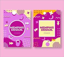 Set Memphis Background Template vector