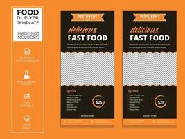 diseño de flyer de comida dl. vector