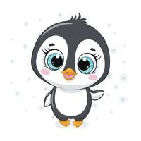 Cute cartoon baby penguin. vector