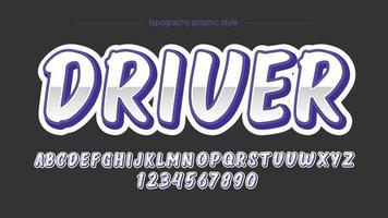 Chrome rounded cartoon typography vector