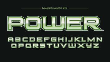 Green metallic futuristic game typography vector