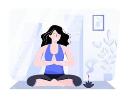 meditación y yoga vector