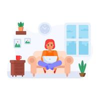 Working From Home vector