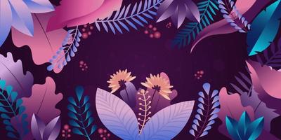 fondo floral y plantilla vector