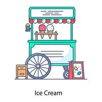 carrito de helados vector