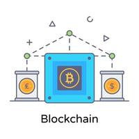 blockchain y moneda digital vector