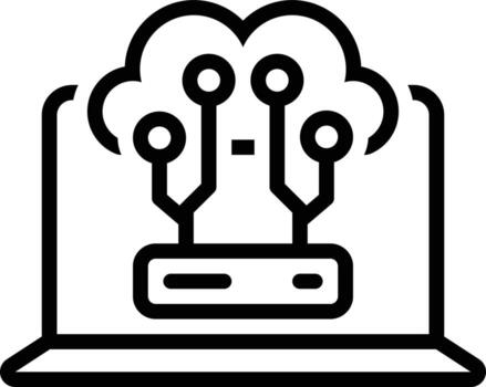 icono de línea para computación en la nube vector