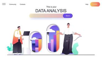 concepto web de análisis de datos para la página de destino vector