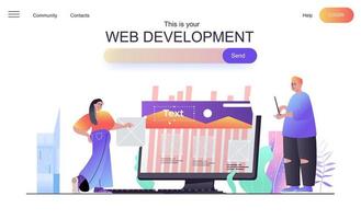 Web development web concept for landing page vector