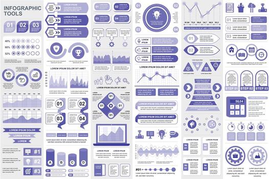 plantilla de diseño de vector de visualización de datos de elementos infográficos