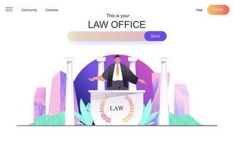 Law office web concept for landing page vector