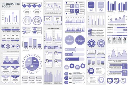 plantilla de diseño de vector de visualización de datos de elementos infográficos
