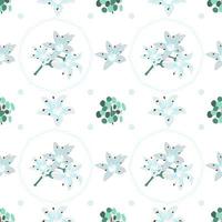 Summer flowers and leaves pattern seamless with floral texture vector