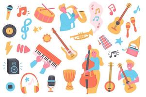 Music festival isolated objects set vector