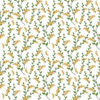 Summer flowers and leaves pattern seamless with floral texture vector