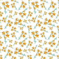 Summer flowers and leaves pattern seamless with floral texture vector