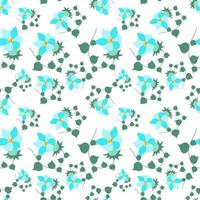 Summer flowers and leaves pattern seamless with floral texture vector