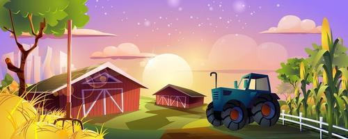 Farming landing page web banner background vector