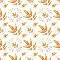 Autumn leaves pattern seamless floral texture vector