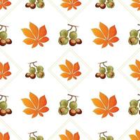 Autumn leaves pattern seamless floral texture vector