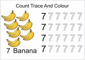 count trace and colour banana vector