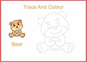 trace and colour bear vector