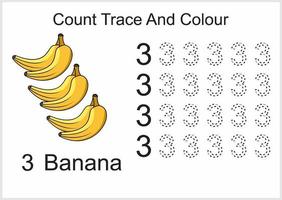 count trace and colour banana vector