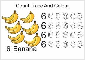 count trace and colour banana vector