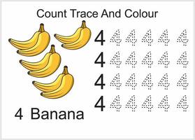 count trace and colour banana vector