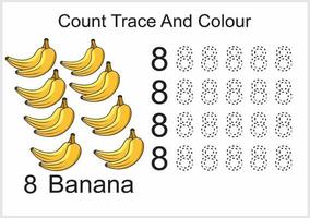 count trace and colour banana vector