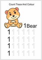 count trace and colour bear vector