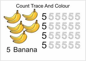 count trace and colour banana vector