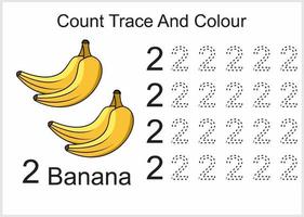 count trace and colour banana vector