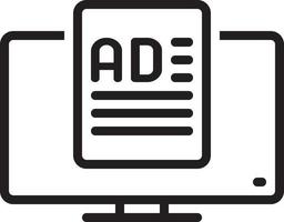Line icon for ad media vector
