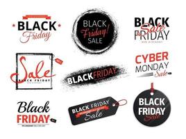 Black Friday and Cyber Monday Badges vector