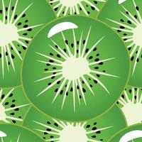 Seamless pattern with sliced juicy kiwi. vector