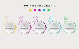 Business infographic template 5 steps vector