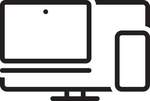Line icon for multiple devices vector