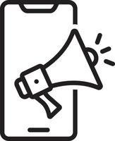 Line icon for smartphone ad vector