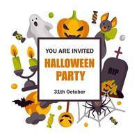 Colorful cute Halloween design for kids party vector