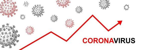banner horizontal de coronavirus vector