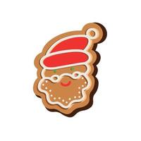 Christmas cookies in the shape of Santa Claus. Vector illustration