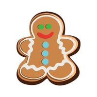the gingerbread man on a white background. Vector illustration